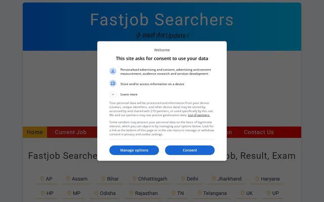 Screenshot of fastjobsearchers.com
