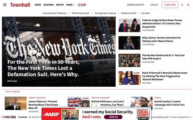 Screenshot of townhall.com