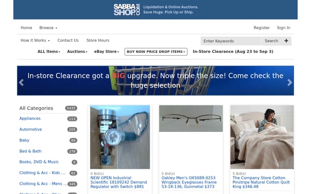 Screenshot of sabbashop.com