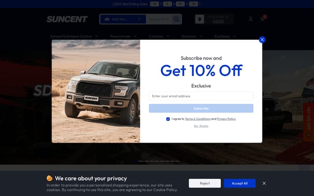 Screenshot of suncentauto.com