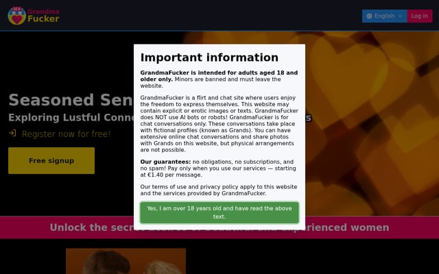 Screenshot of grandmafucker.com