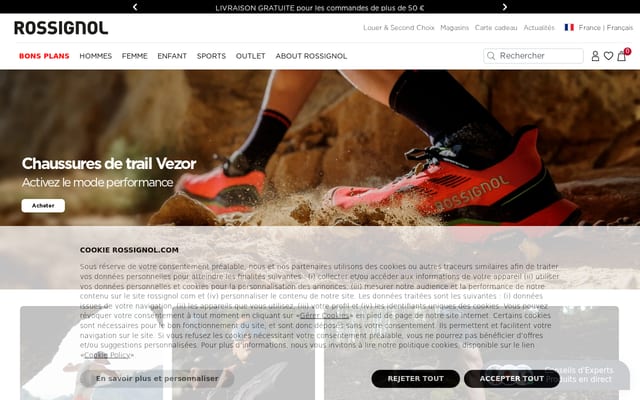 Screenshot of rossignol.com
