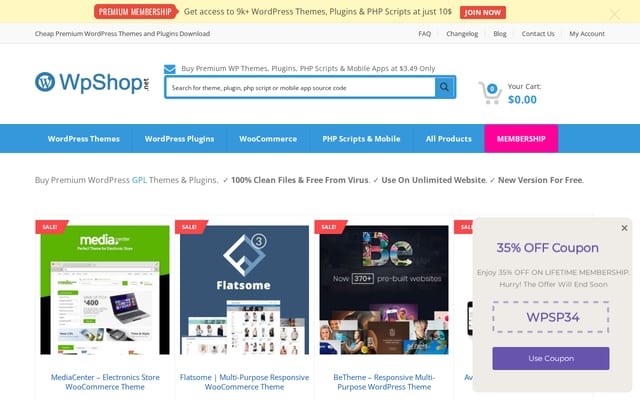 Screenshot of wpshop.net