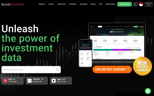 Screenshot of shareinvestor.com