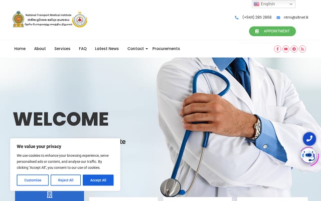 Screenshot of ntmi.lk