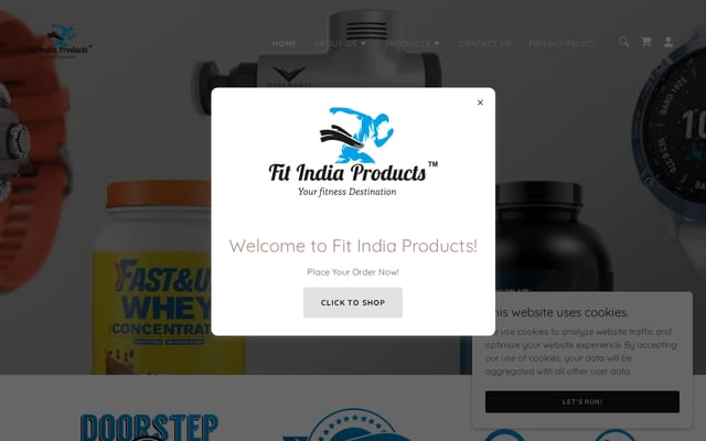 Screenshot of fitindiaproducts.com