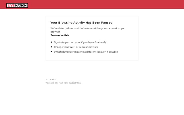 Screenshot of livenation.co.uk