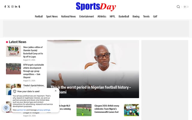 Screenshot of sportsdayonline.com