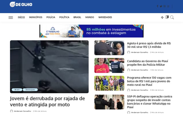 Screenshot of portaldeolho.com.br