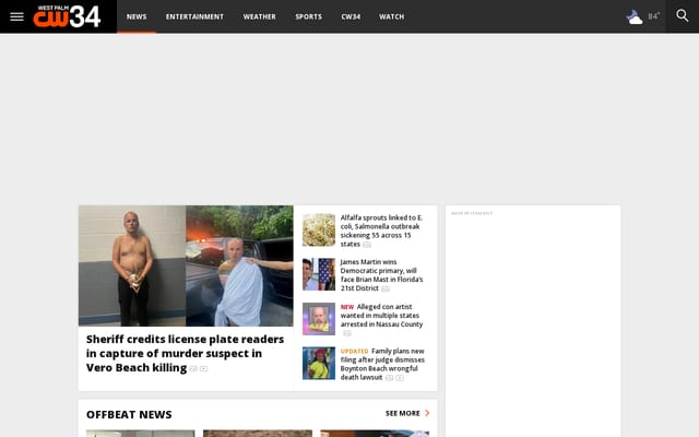 Screenshot of cw34.com