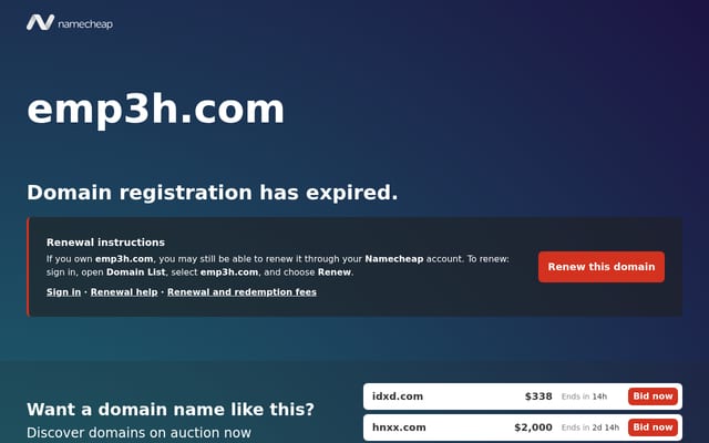 Screenshot of emp3h.com