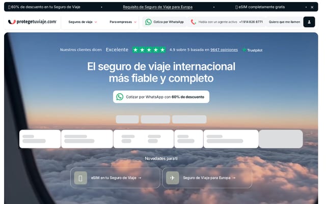 Screenshot of protegetuviaje.com