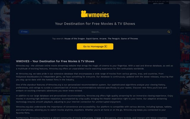 Screenshot of wmovies.org
