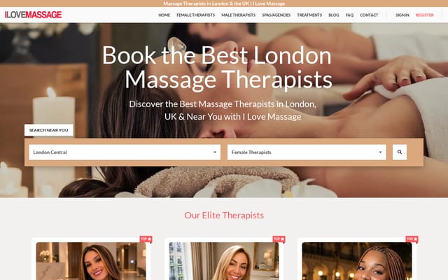 Screenshot of ilovemassageuk.com