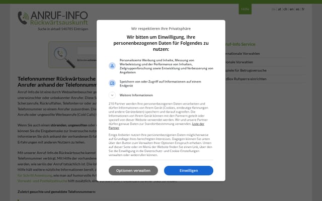 Screenshot of anruf-info.de