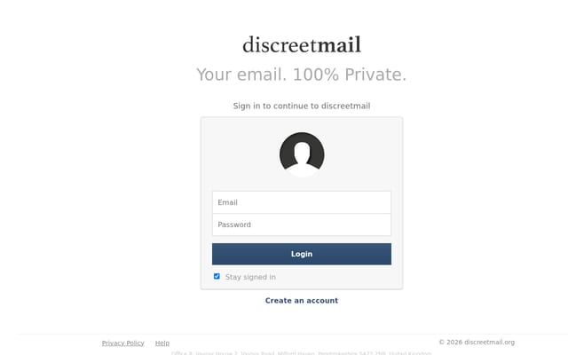 Screenshot of discreetmail.org