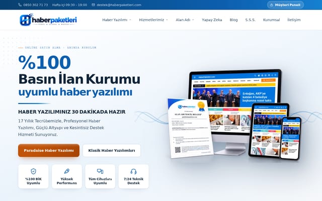 Screenshot of haberpaketleri.com