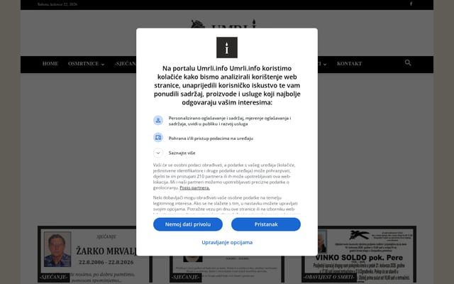 Screenshot of umrli.info