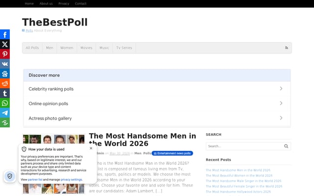 Screenshot of thebestpoll.com