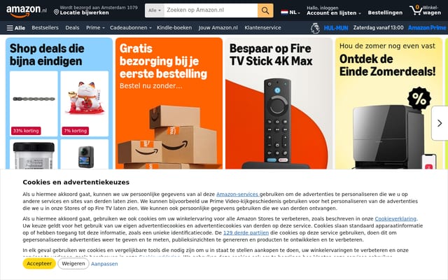 Screenshot of amazon.nl