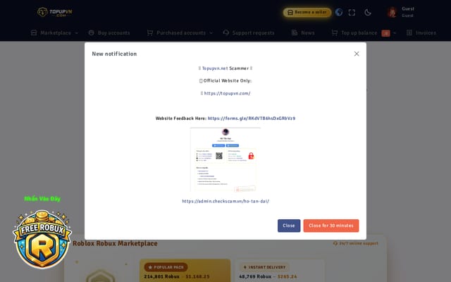 Screenshot of topupvn.com