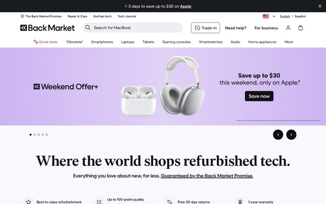 Screenshot of backmarket.com