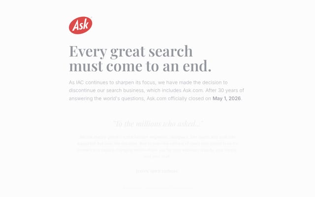 Screenshot of ask.com
