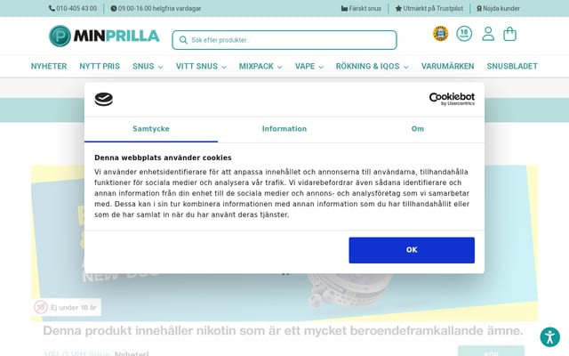 Screenshot of minprilla.se