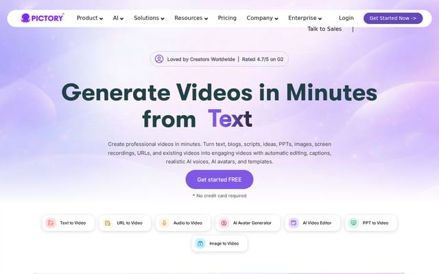 Screenshot of pictory.ai