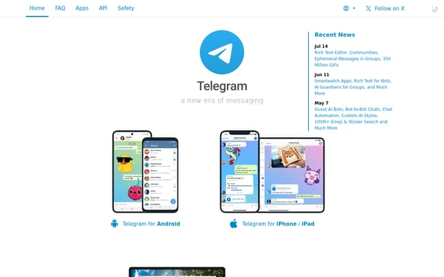 Screenshot of t.me