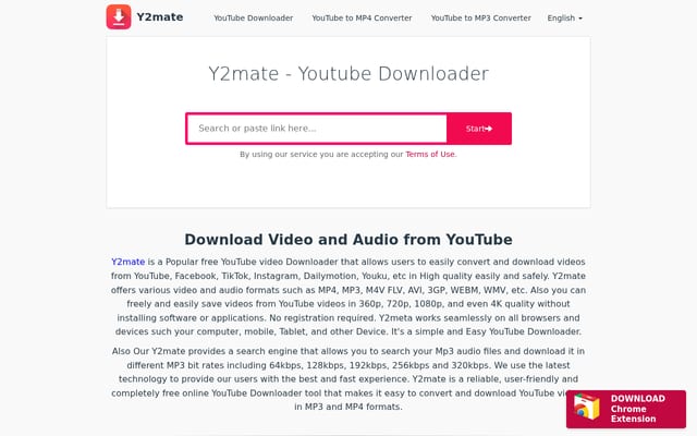 Screenshot of www-y2mate.com