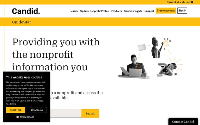 Screenshot of guidestar.org