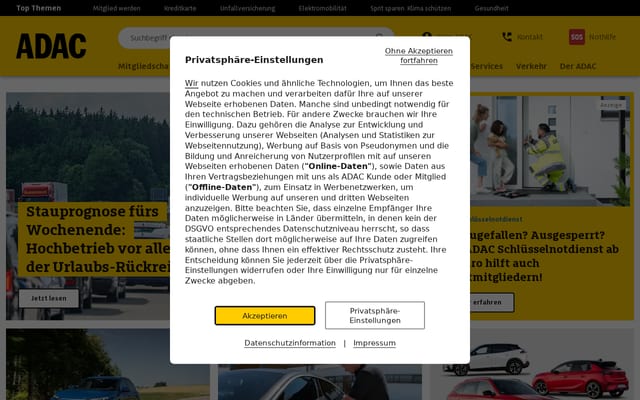 Screenshot of adac.de