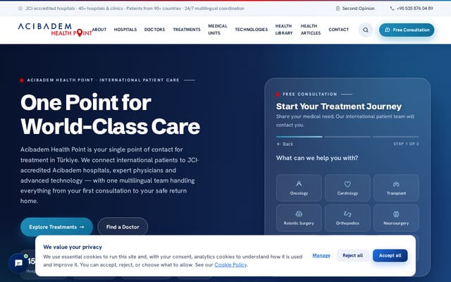 Screenshot of acibademhealthpoint.com