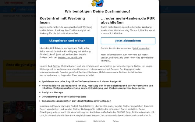 Screenshot of mehr-tanken.de