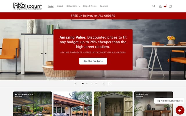Screenshot of mkdiscount.co.uk
