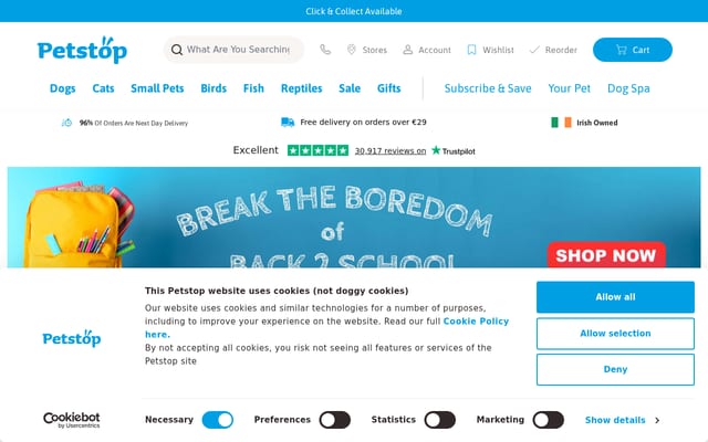 Screenshot of petstop.ie