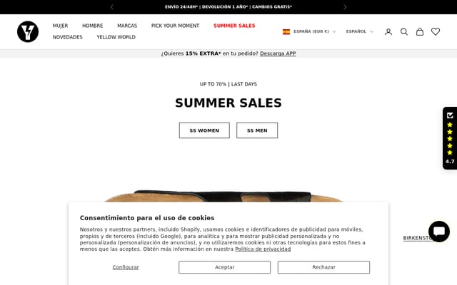 Screenshot of yellowshop.es