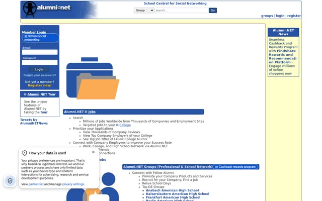 Screenshot of alumni.net