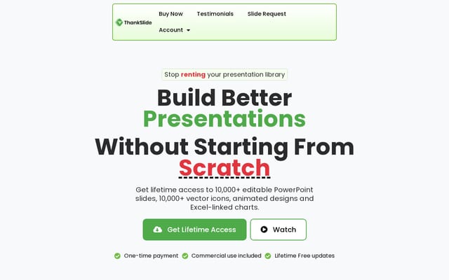 Screenshot of thankslide.com
