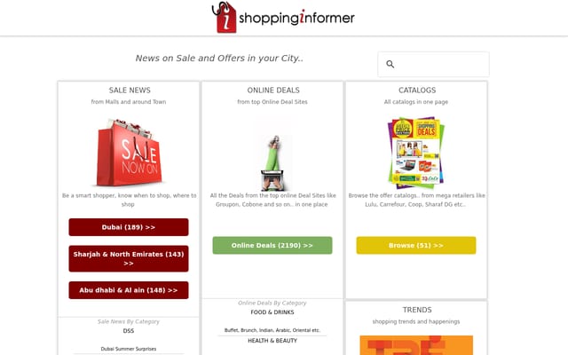 Screenshot of shoppinginformer.com