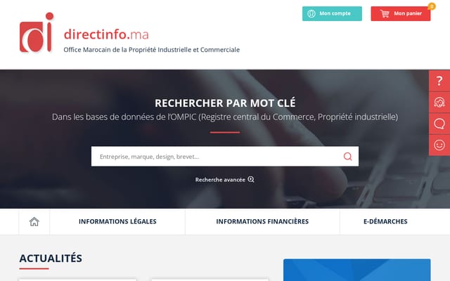 Screenshot of directinfo.ma