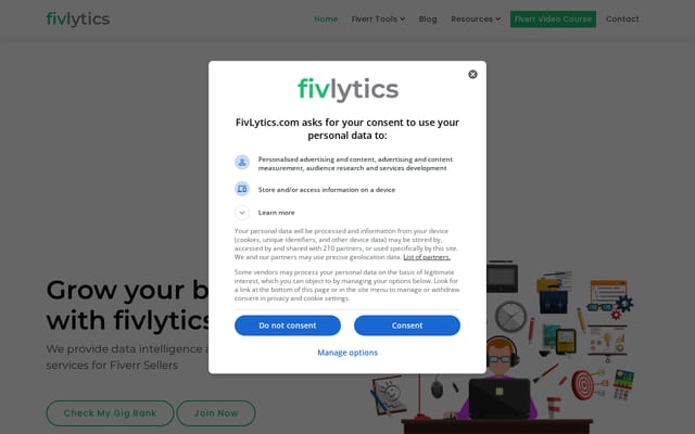 Screenshot of fivlytics.com