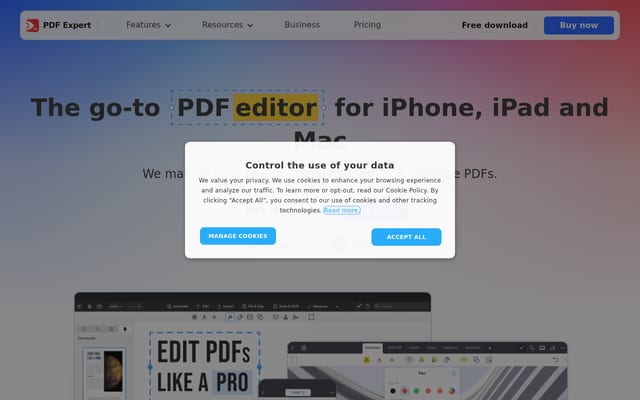 Screenshot of pdfexpert.com