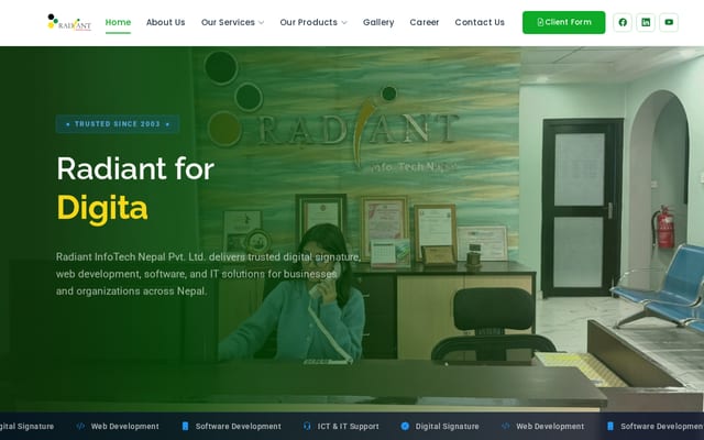 Screenshot of radiantnepal.com