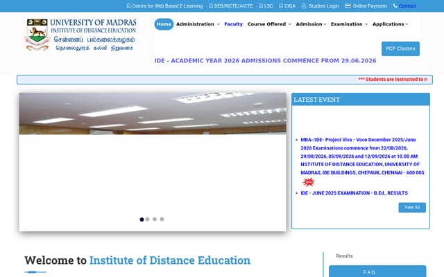 Screenshot of ideunom.ac.in