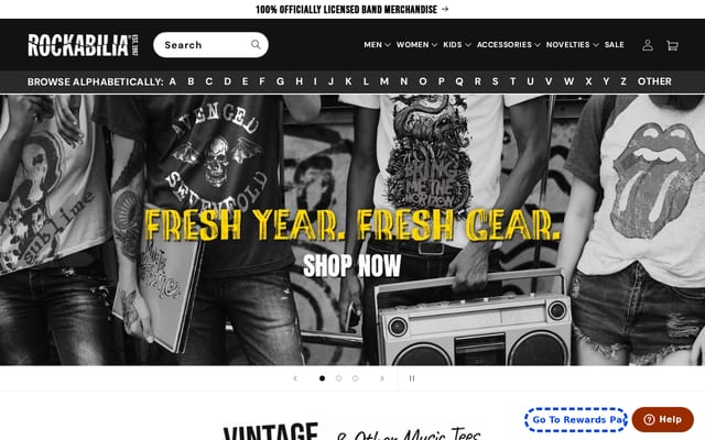 Screenshot of rockabilia.com