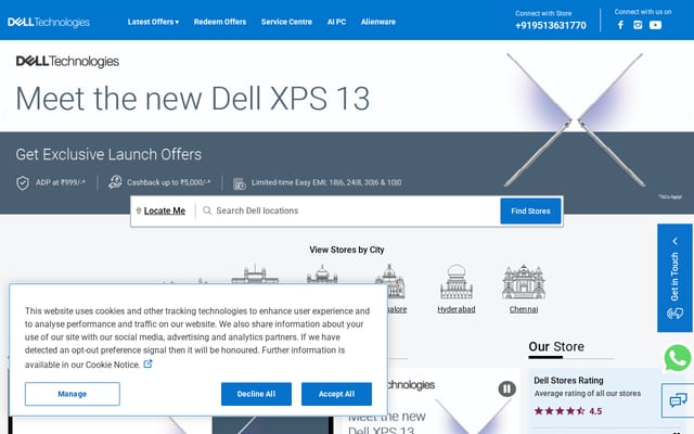 Screenshot of dellretailstores.in