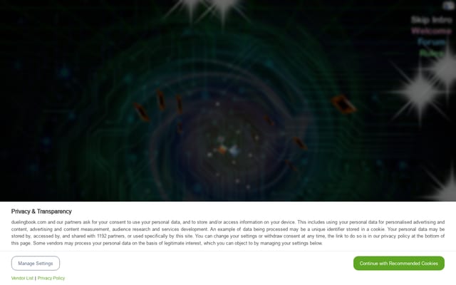 Screenshot of duelingbook.com