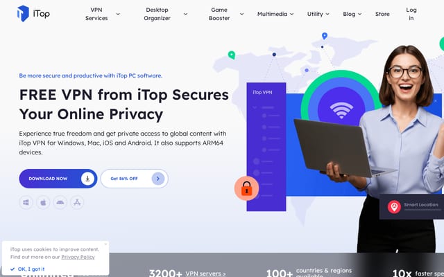 Screenshot of itopvpn.com
